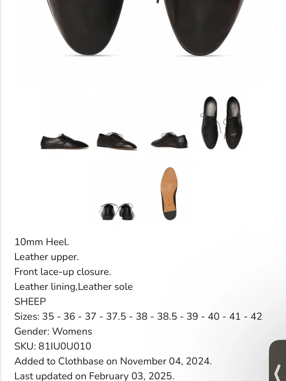 The Row Black Awar Oxford Shoes 38,5